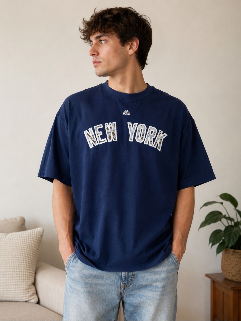 Majestic Derek Jeter Navy New York Graphic Short Sleeve Tee